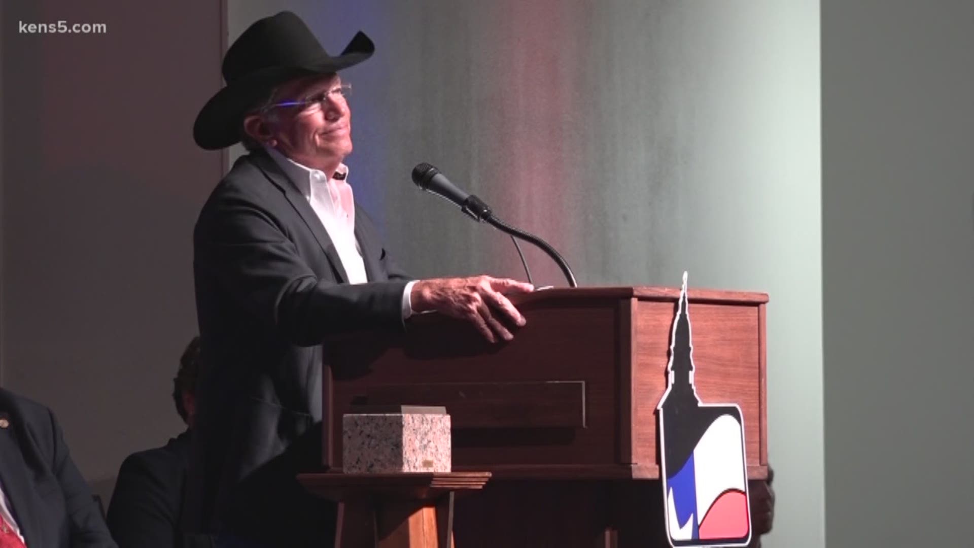 George Strait was recognized in New Braunfels Friday as the Texan of the Year after helping raise millions for hurricane victims.