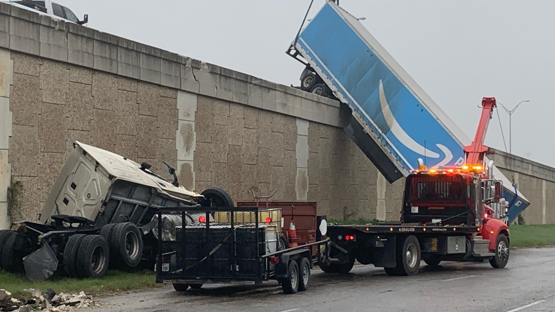 Authorities said the trailer was empty at the time of the crash.