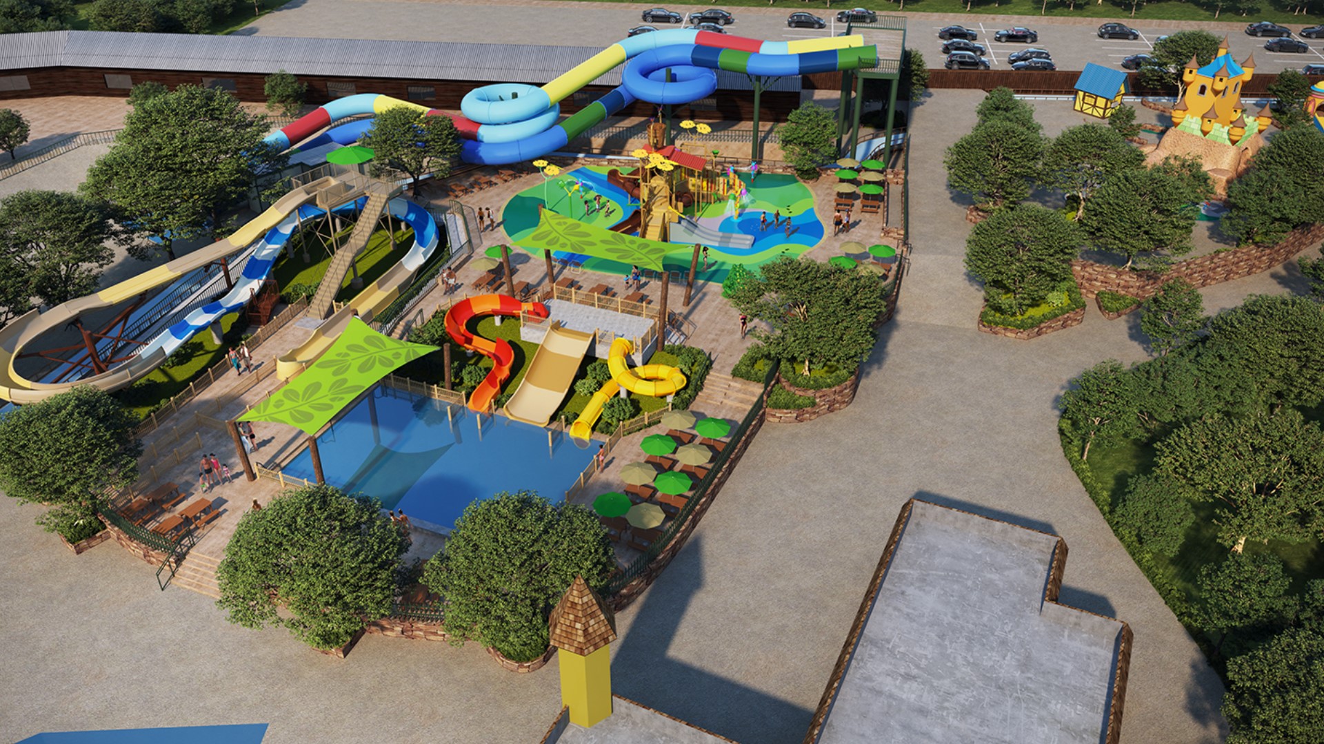 Kids 12 and under will enjoy all-new water slides, interactive water features, spray toys and more!