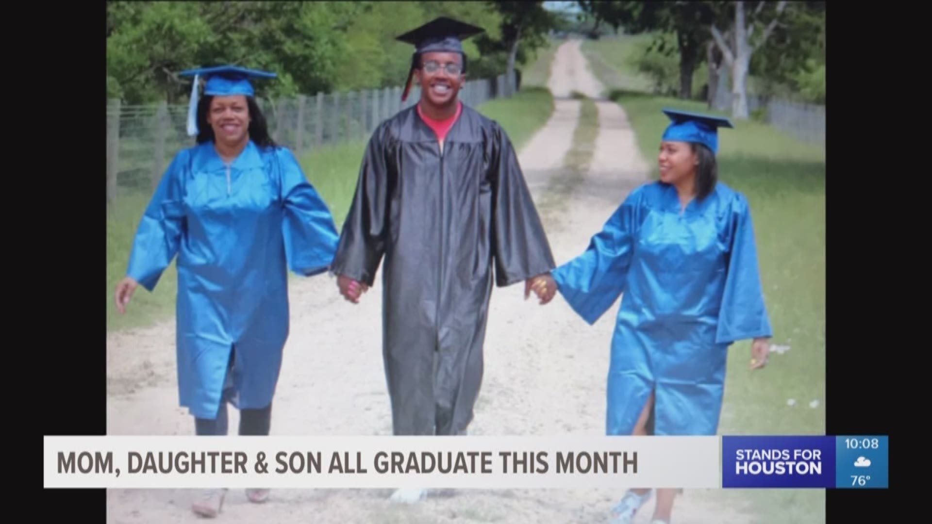 This month there are plenty of proud parents attending their children's graduations ceremonies, but one Wallis mother isn't only going to both of her kids' -- they're also going to hers.