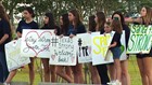Santa Fe Strong: Community lines up outside high school to welcome students back