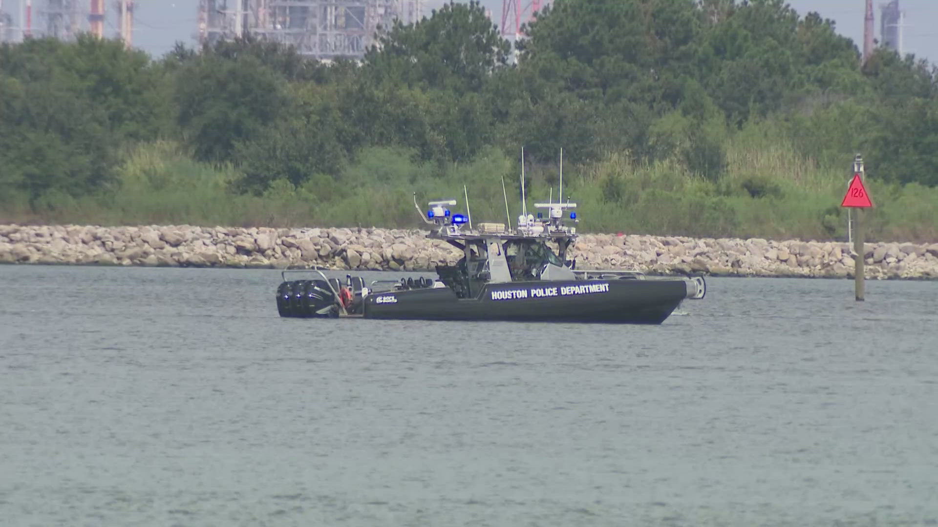 Good Samaritans rescued four other people from the water after their boat capsized and went under about half a mile east of the Lynchburg Ferry, the USCG said.