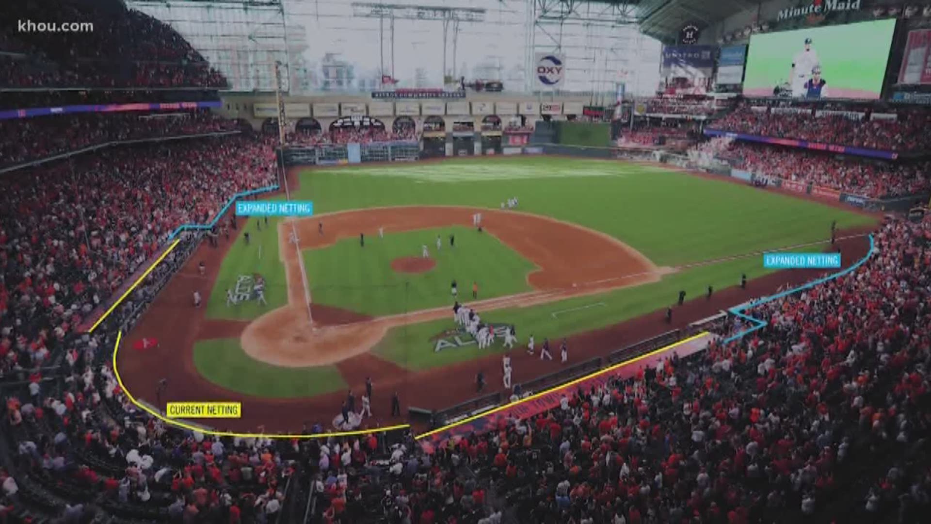The protective netting inside Minute Maid Park will be upgraded and extended to help protect more fans, the Houston Astros announced Thursday.