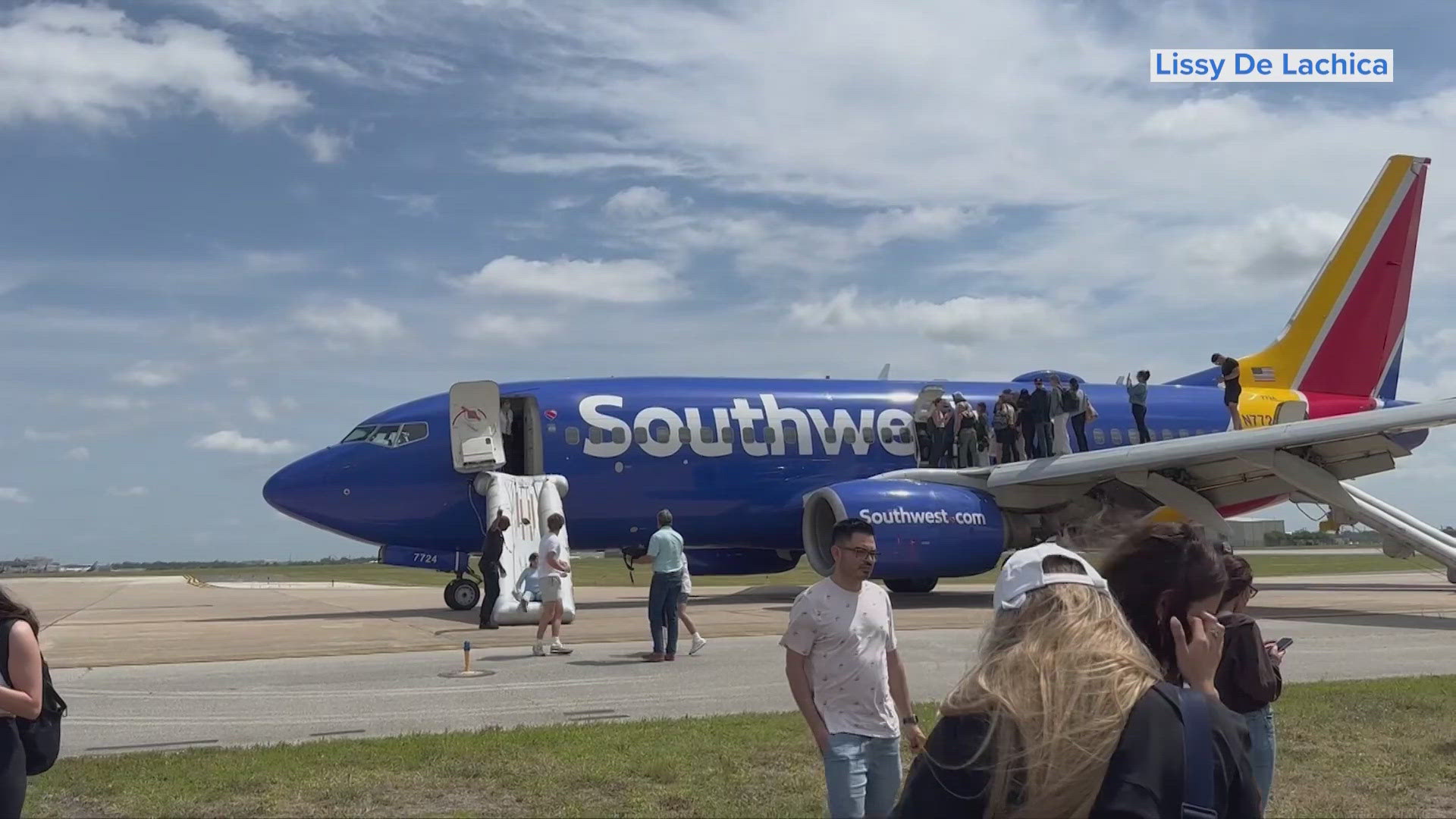 Southwest Airlines flight evacuated via slides at Hobby Airport ...