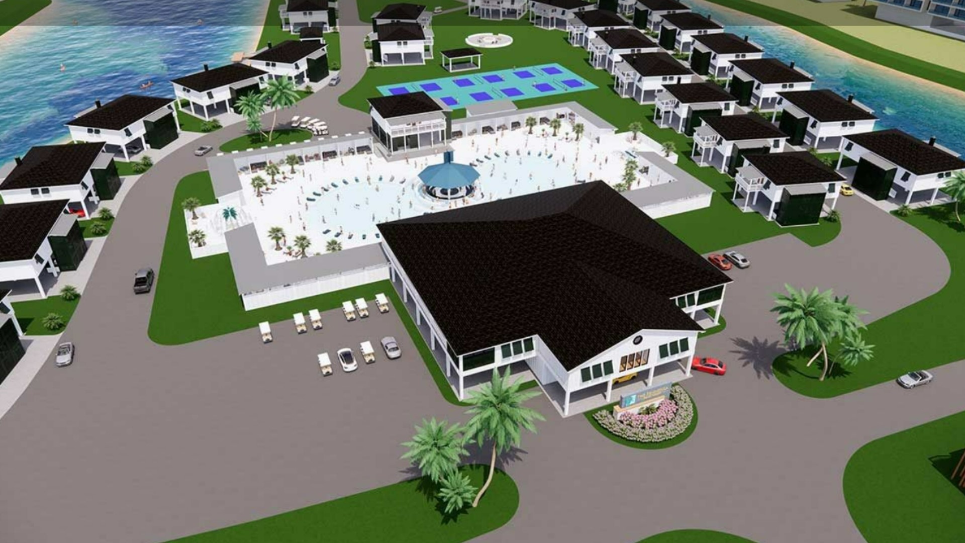 An investment group has announced a 110-acre, beachfront development that includes a beach resort and a private airport in Crystal Beach, Texas.