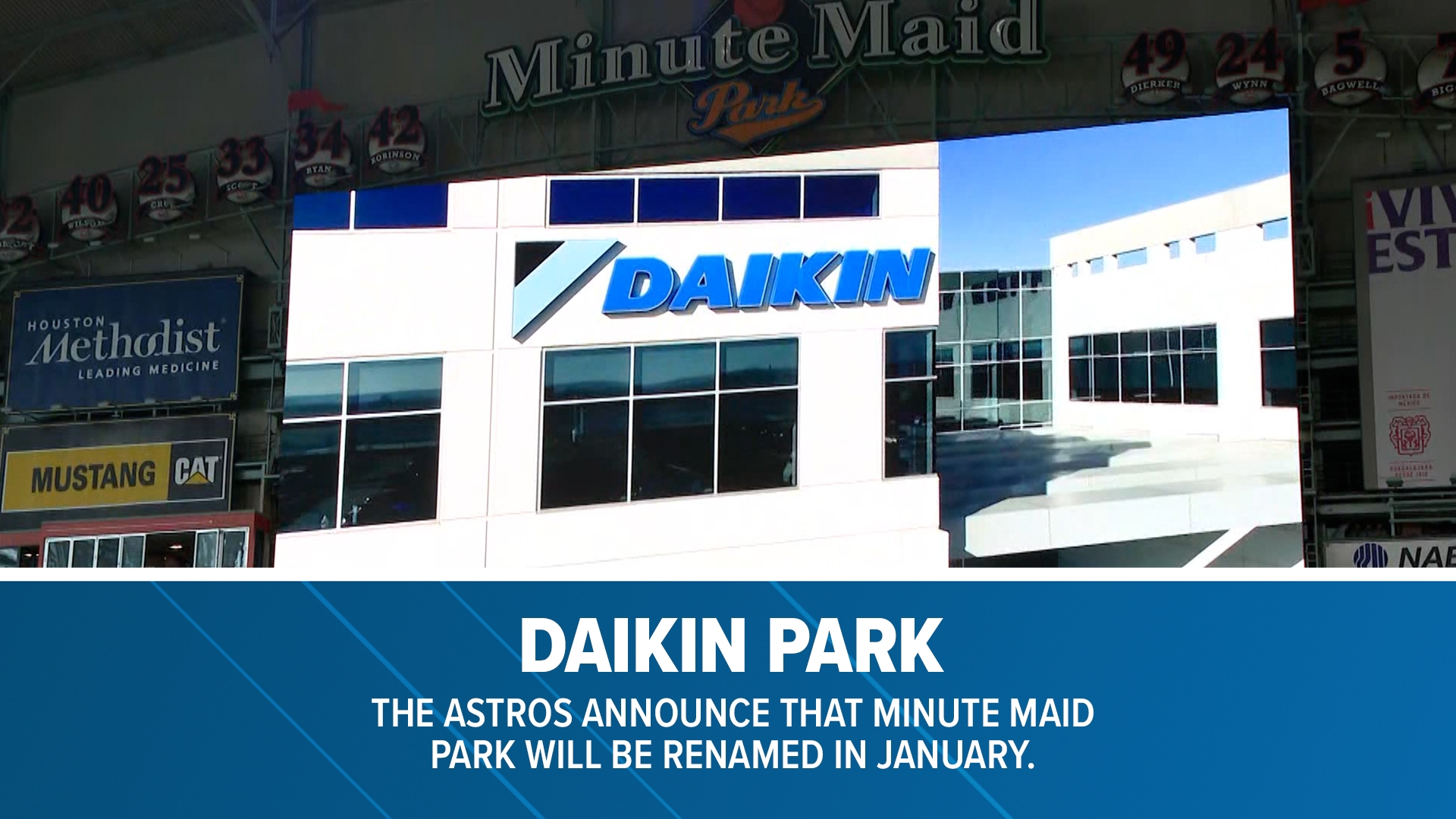 The ballpark will be named Daikin Park in January 2025. The deal with the air conditioning company is for 15 seasons.