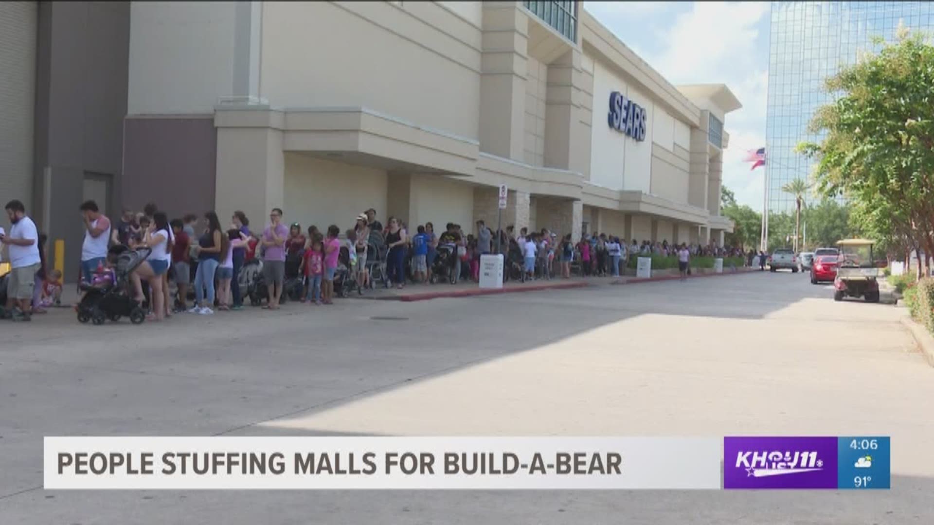 At Memorial City Mall, the huge turnout for the promotion  caught just about everyone off guard.  Hundreds lined up for hours to save money on the popular stuffed animals. A line a mile-long wrapped down and around dozens of stores, both inside and out.