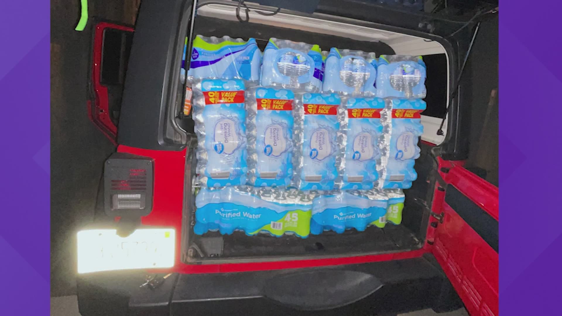 With a financial boost from family and friends, Adriane Kimbel drove about eight hours from Mississippi to Houston to deliver bottled water to those in need.
