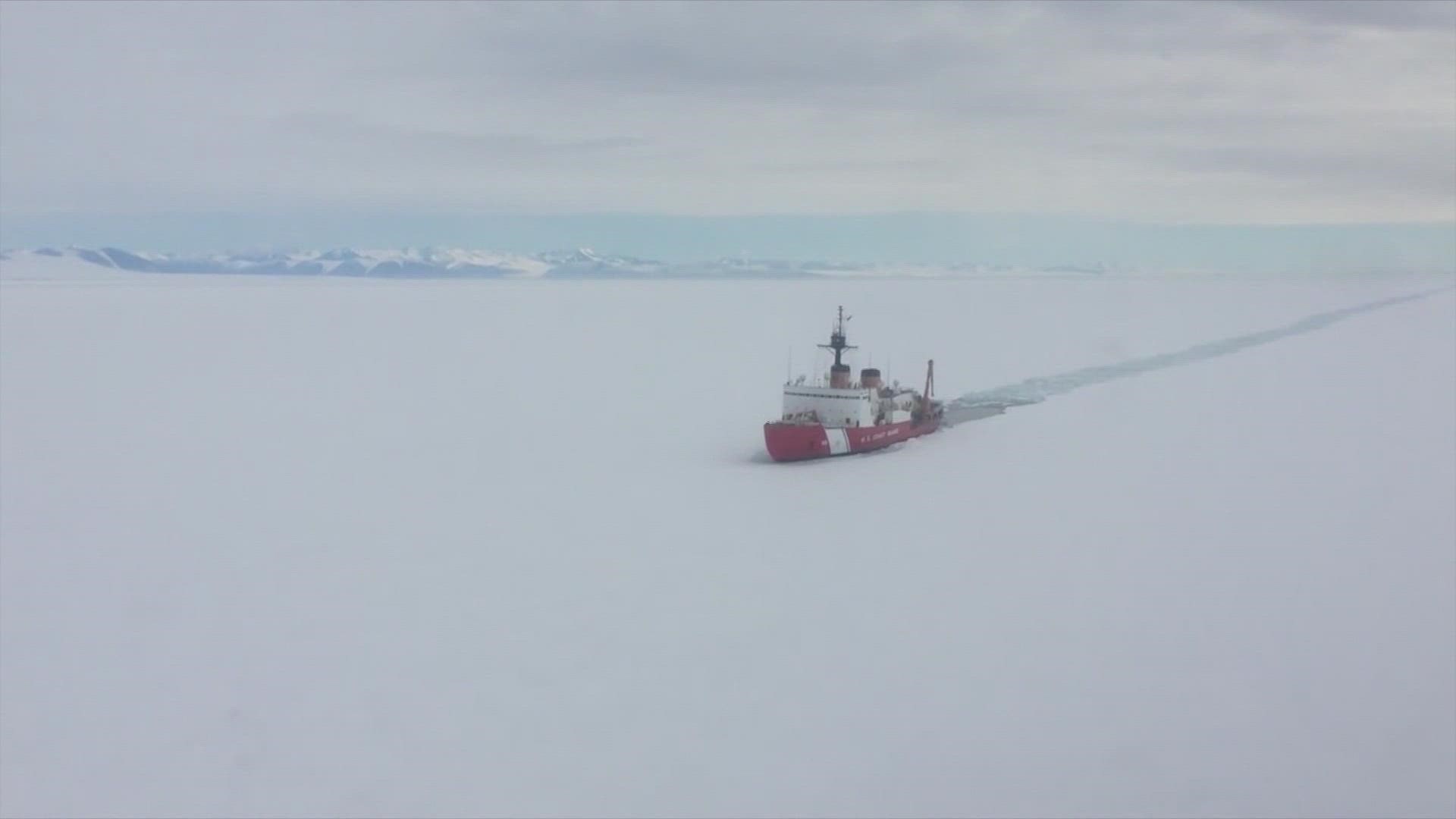 The massive ice-breaking vessel plays a critical role in maintaining a clear path to the McMurdo Station, a U.S. research facility.