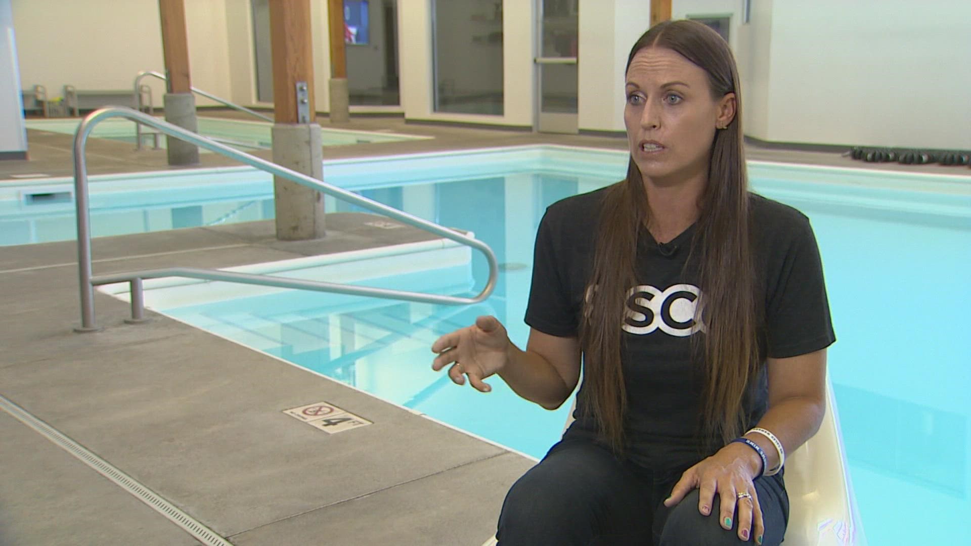 Olympian Amanda Beard, who lives in Gig Harbor, won her first gold medal at the age of 14, and says she understands the intense mental pressure it takes to compete.