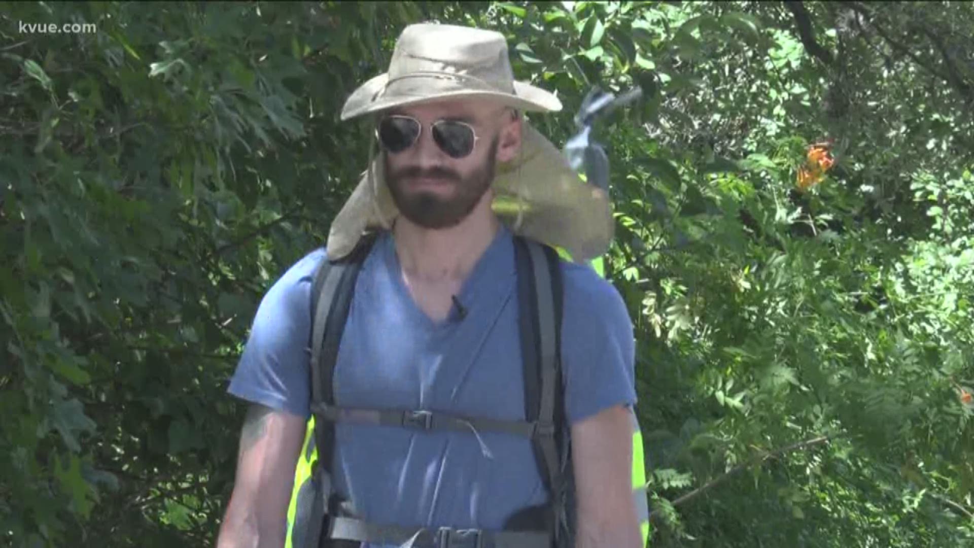 A Central Texas veteran is walking for four days straight. He said he's on a journey to find forgiveness and raise awareness about mental health.