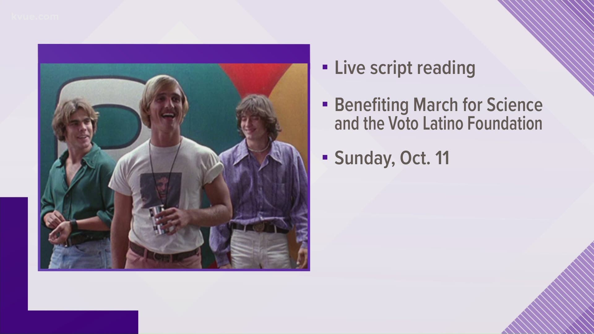 The cast of "Dazed and Confused" is reuniting for a live script reading to support voting in Texas. The cast is raising money for get-out-the-vote initiatives.