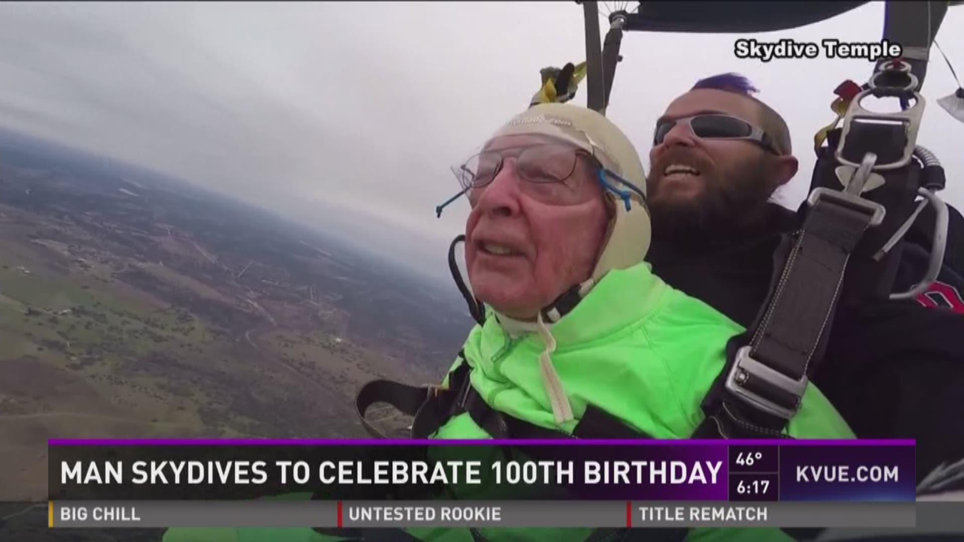 Al Blascke went skydiving to celebrate his 100th birthday Wednesday.