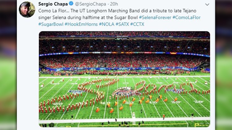 WATCH: Texas Longhorn Band pays tribute to Selena in Sugar Bowl halftime show