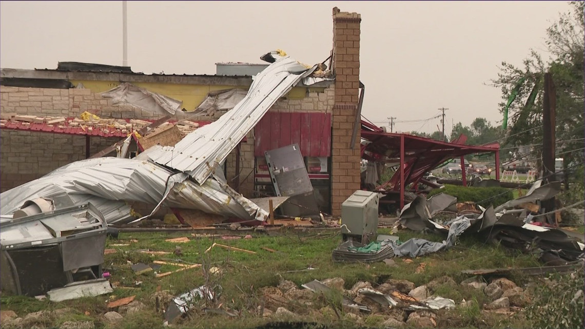 National Weather Service EF2 tornado strikes Temple, Texas