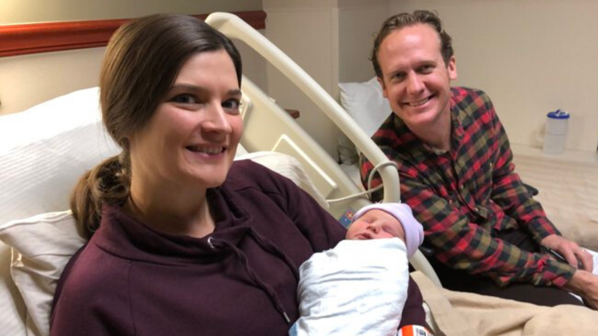 Their baby made her grand entrance at 7:57 a.m. on Halloween morning.