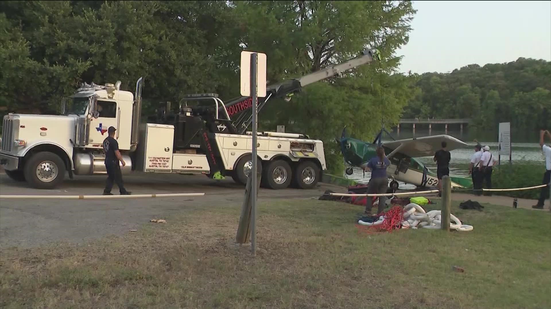 Officials say the pilot noticed smoke coming from the plane before the engine cut off.