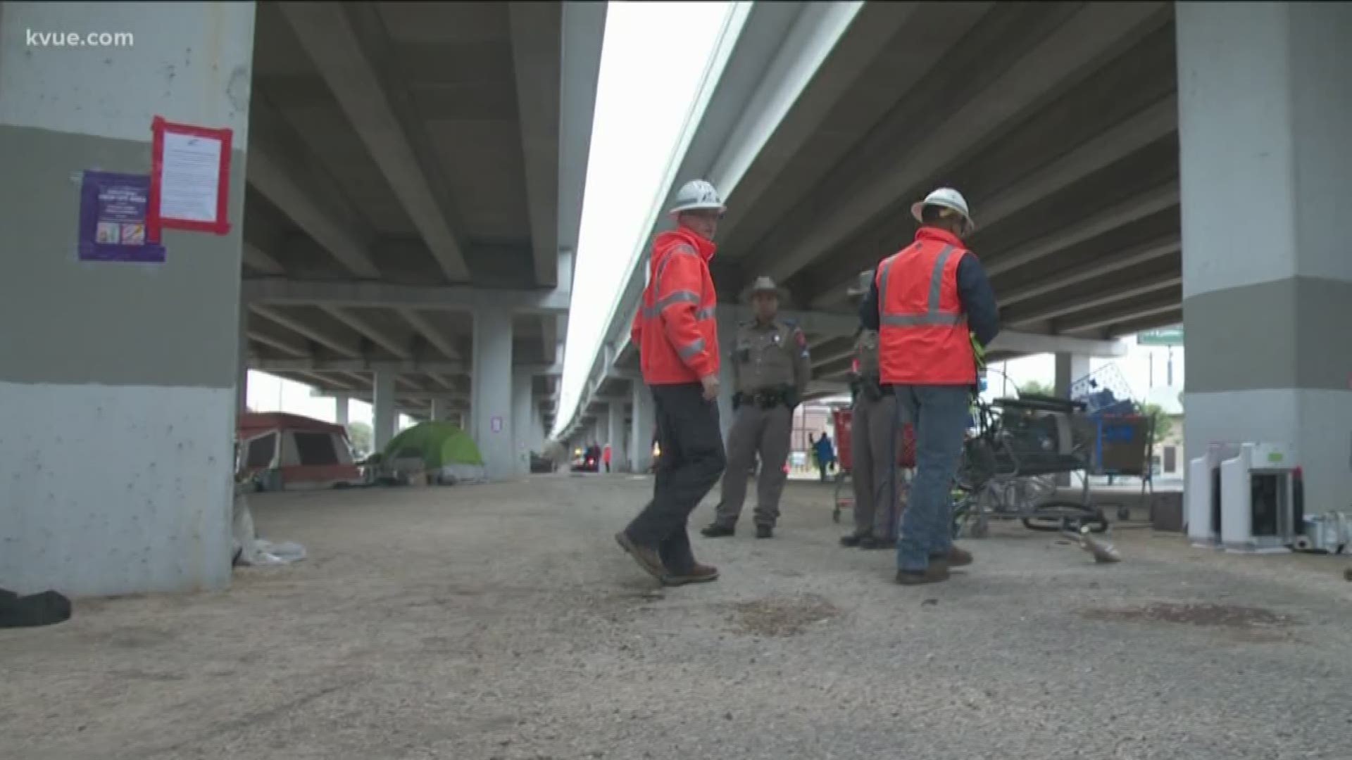 The governor today updated his plan to clean up under overpasses.