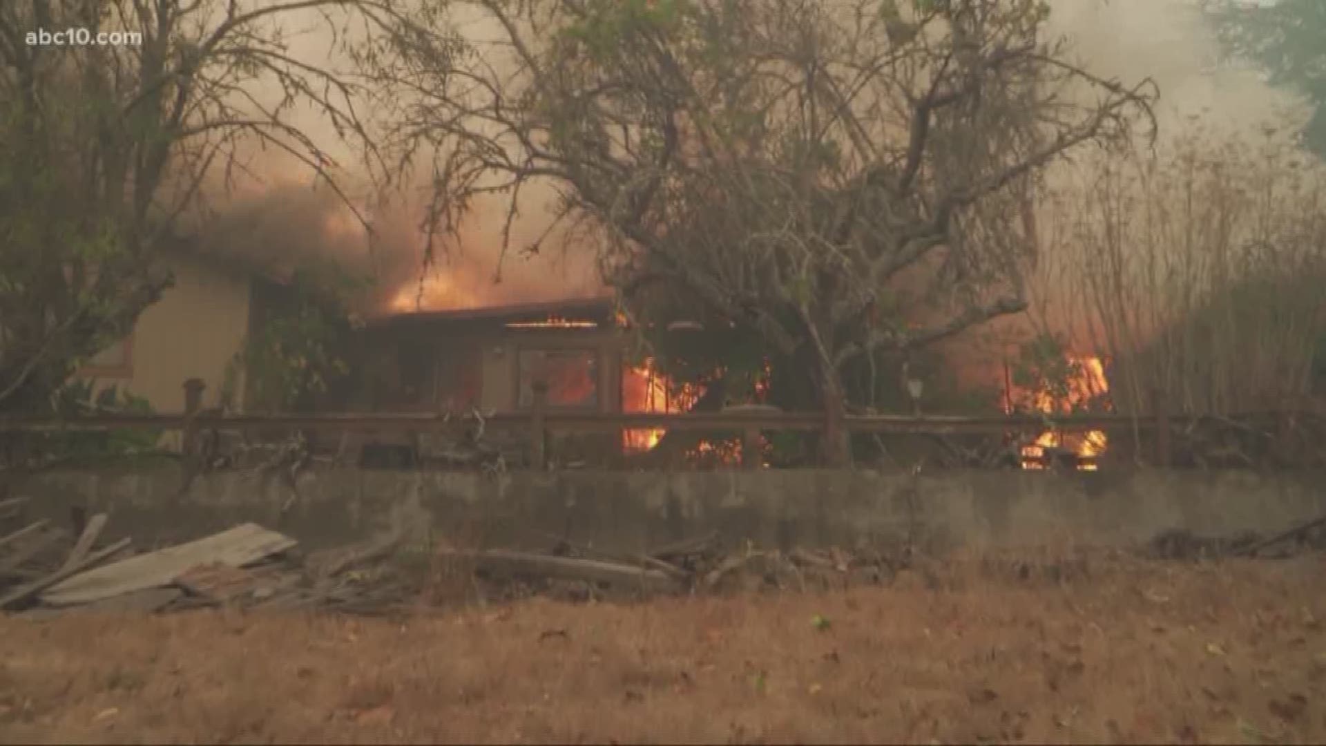 The Kincade Fire has grown to 54,000 acres in Sonoma County and continues to get bigger. Winds are spreading the fire tonight.