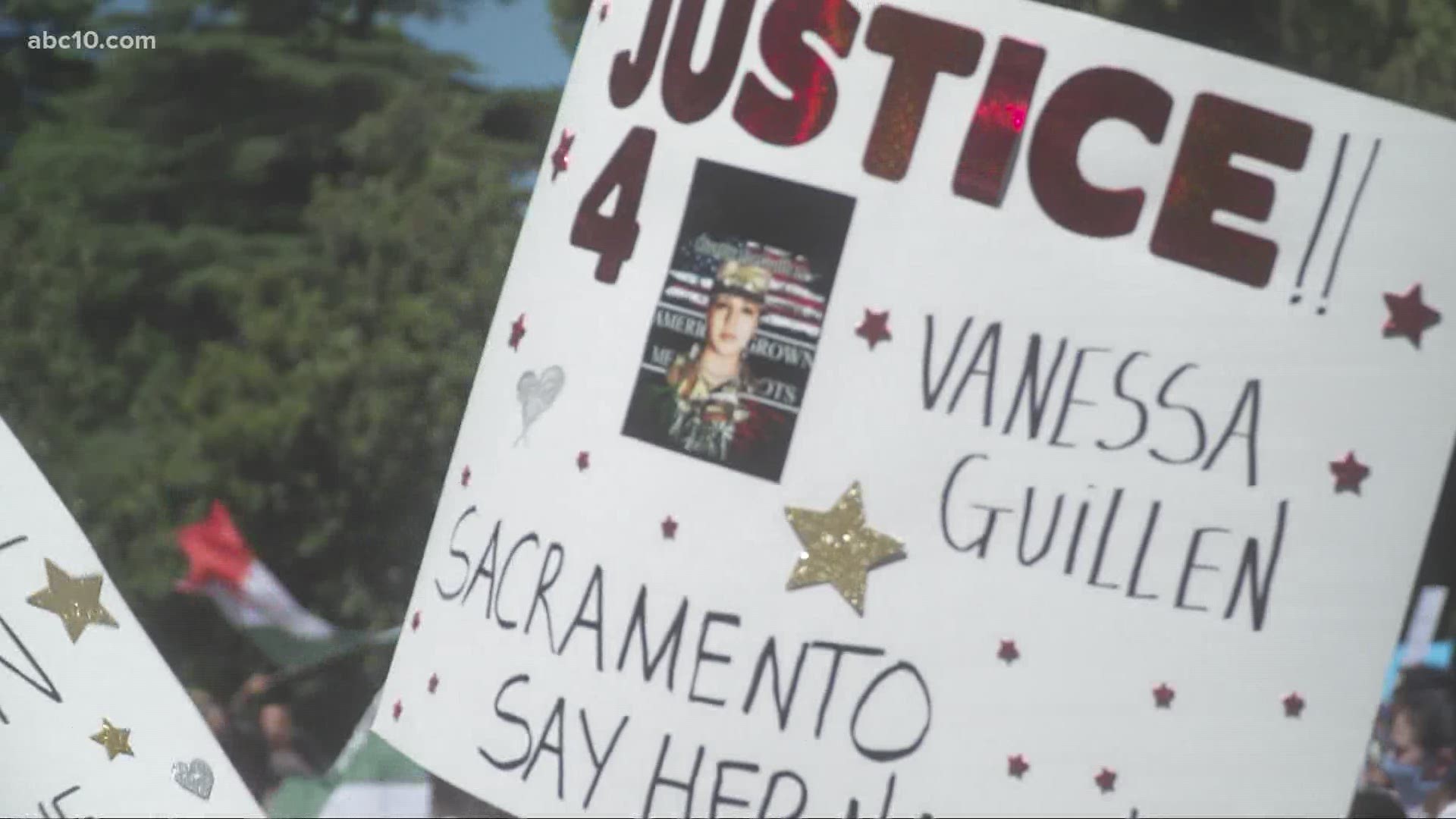 Protesters gathered at the state capitol to ask for zero enlistments until justice is served for U.S. soldier Vanessa Guillen.