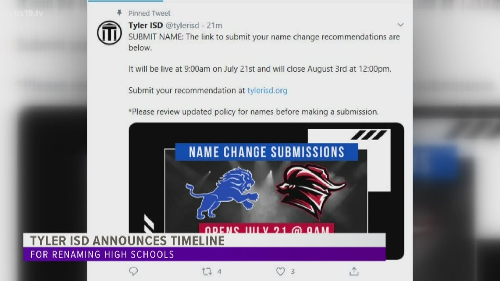 Nominations will be taken through Monday, Aug. 3 at noon.