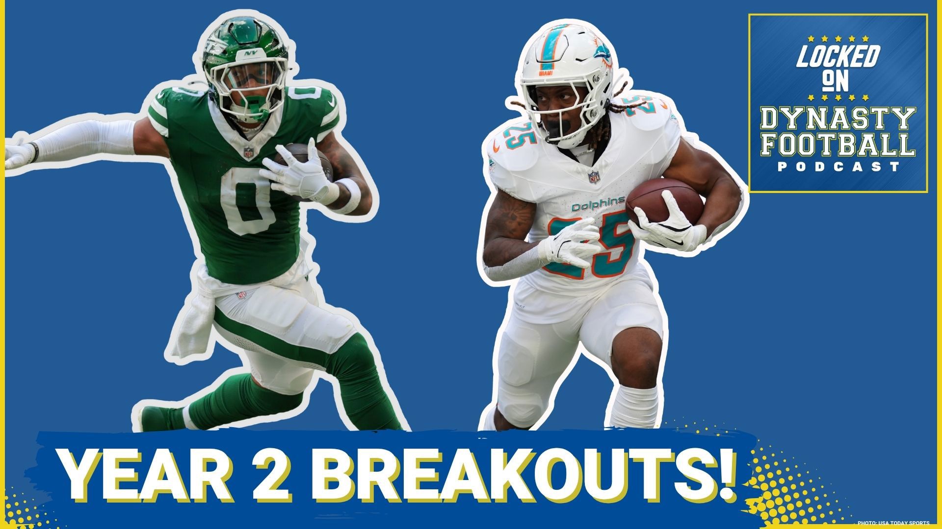 Arizona Cardinals' Trey Benson emerges as a potential dual RB1 alongside James Conner. Miami Dolphins' Jaylen Wright offers explosive upside.