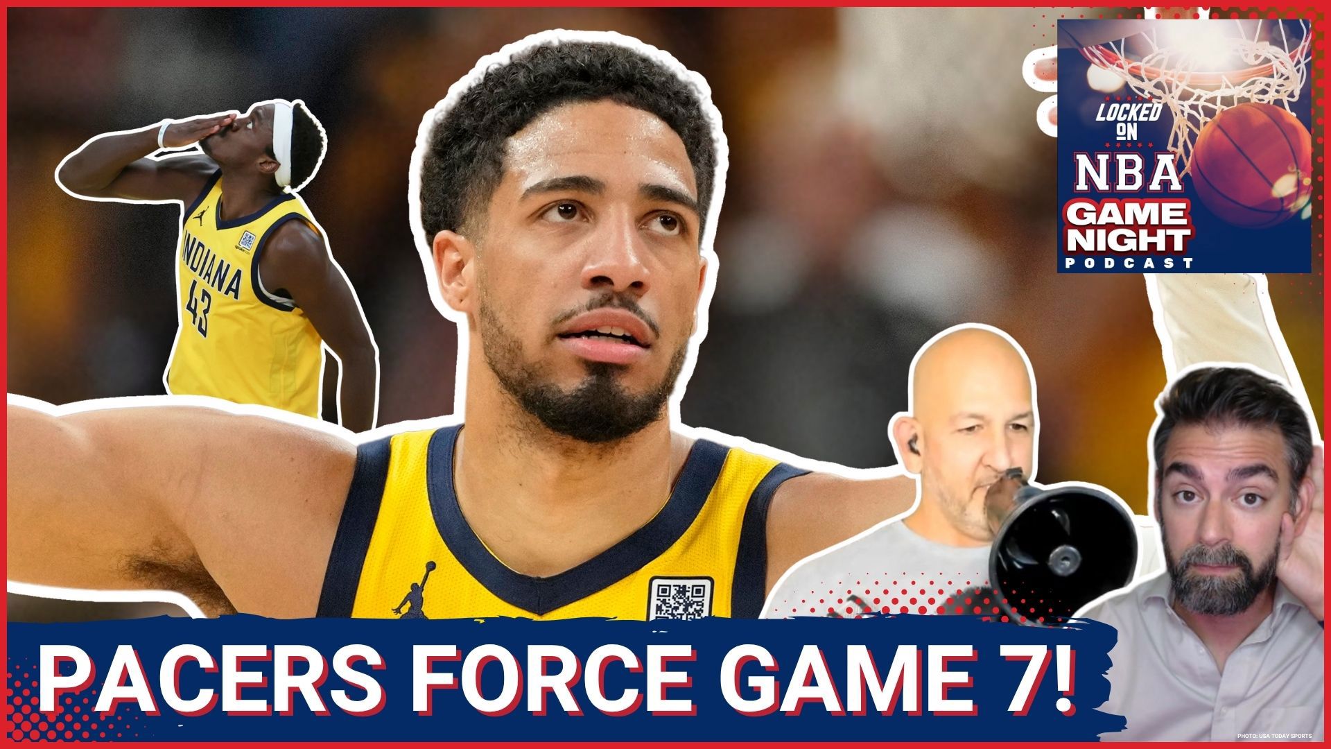 The Indiana Pacers force Game 7 in the NBA Finals with a dominant 108-91 win over the Oklahoma City Thunder. Tyrese Haliburton leads despite injury.