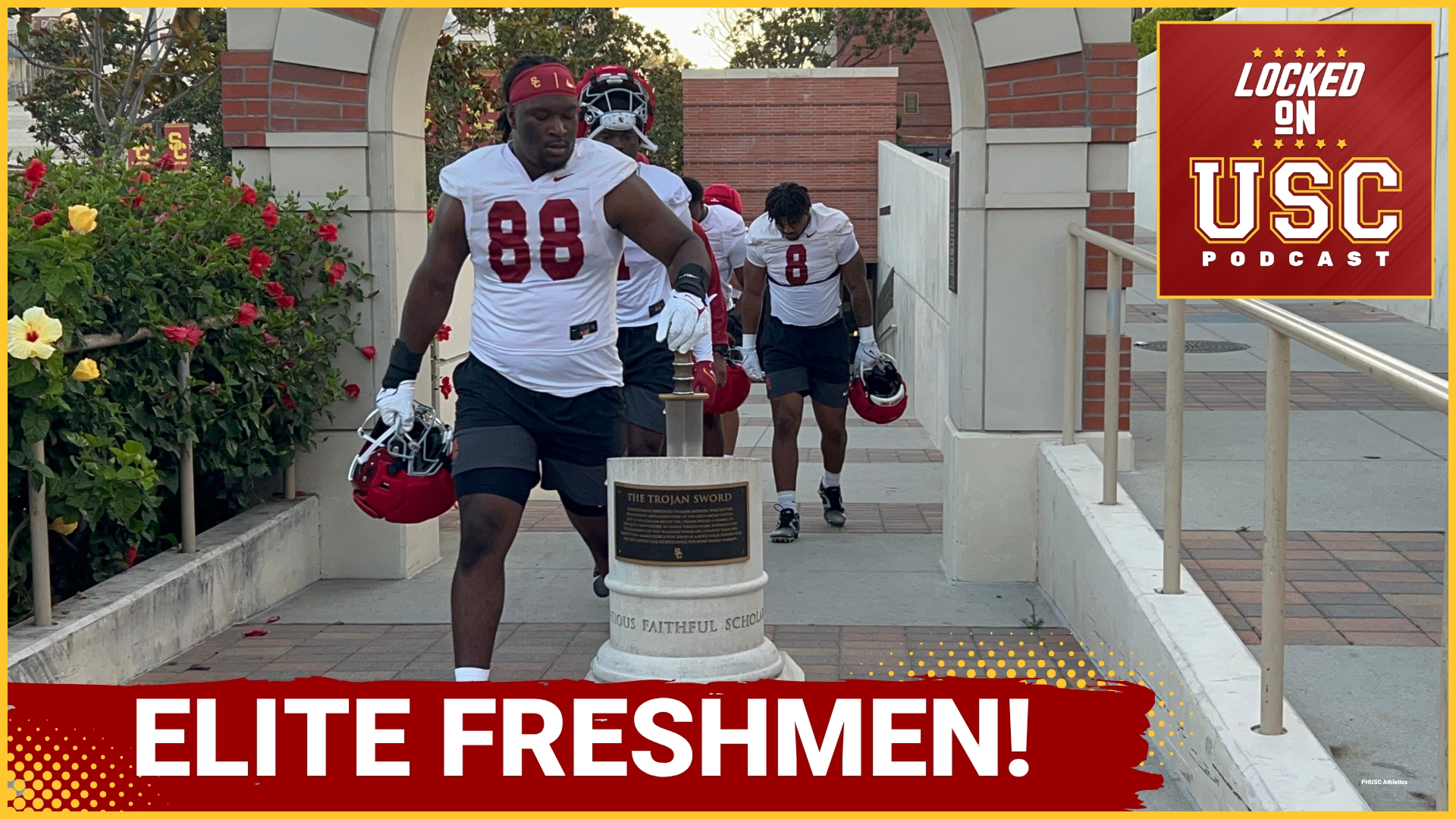USC has a bunch of freshmen who don't look or act their age and it's showing up on the practice field, including a few of the bigger guys on both sides of the ball.
