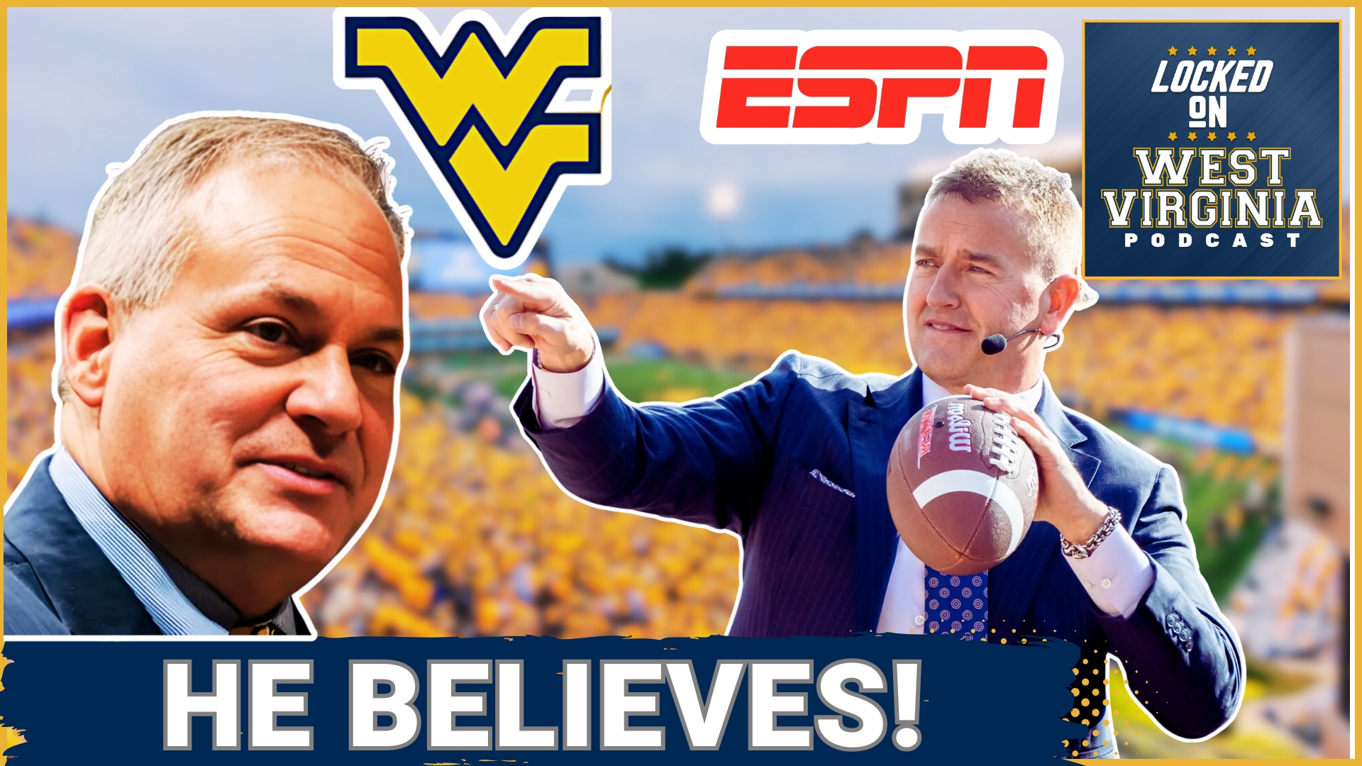 We are always looked down upon, and 3. Kirk Herbstreit loves picking against West Virginia, so you can see my surprise when I saw that Kirk Herbstreit believes!
