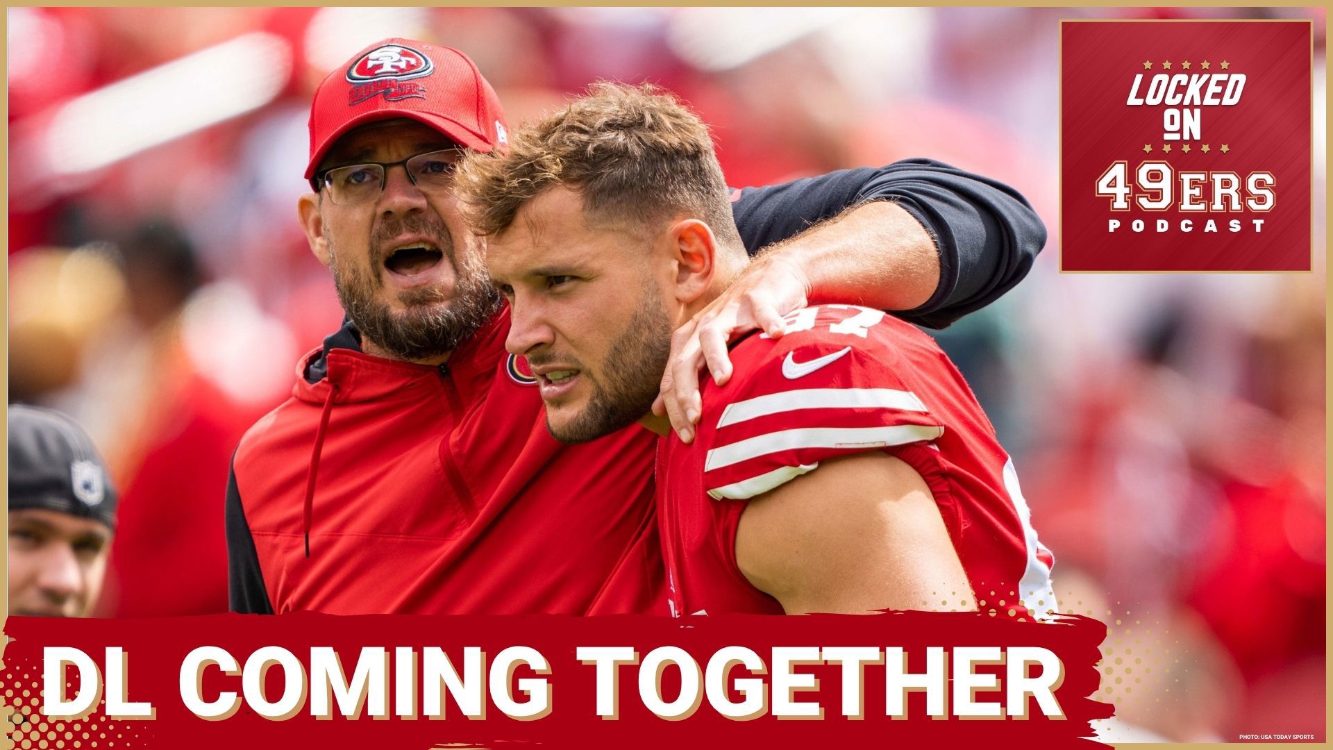 49ers defensive line coach Kris Kocurek dishes on new pass rusher Bryce Huff, Nick Bosa, and the plan for rookies Mykel Williams, Alfred Collins, CJ West...