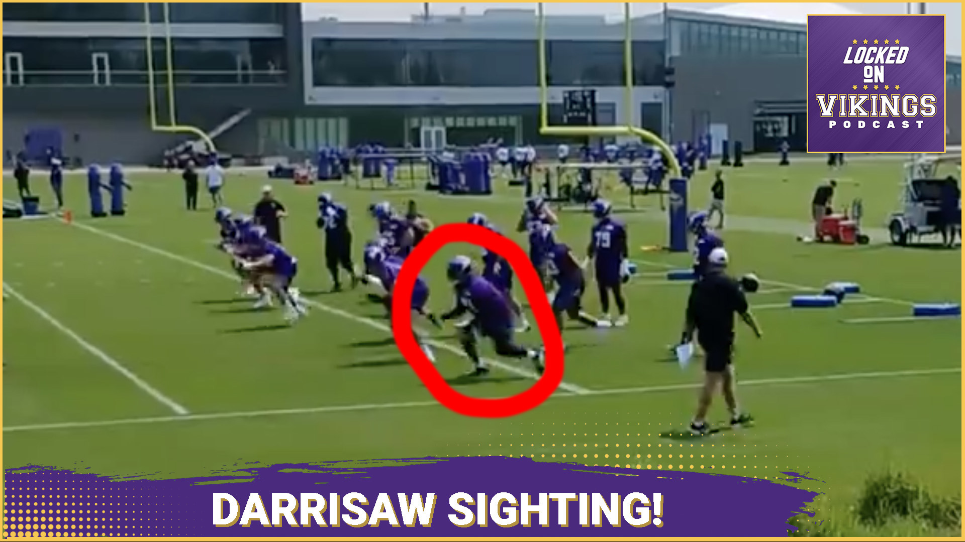 Christian Darrisaw is back on the practice field. Sure, he's just doing individual drills, but he's way way way ahead of schedule.
