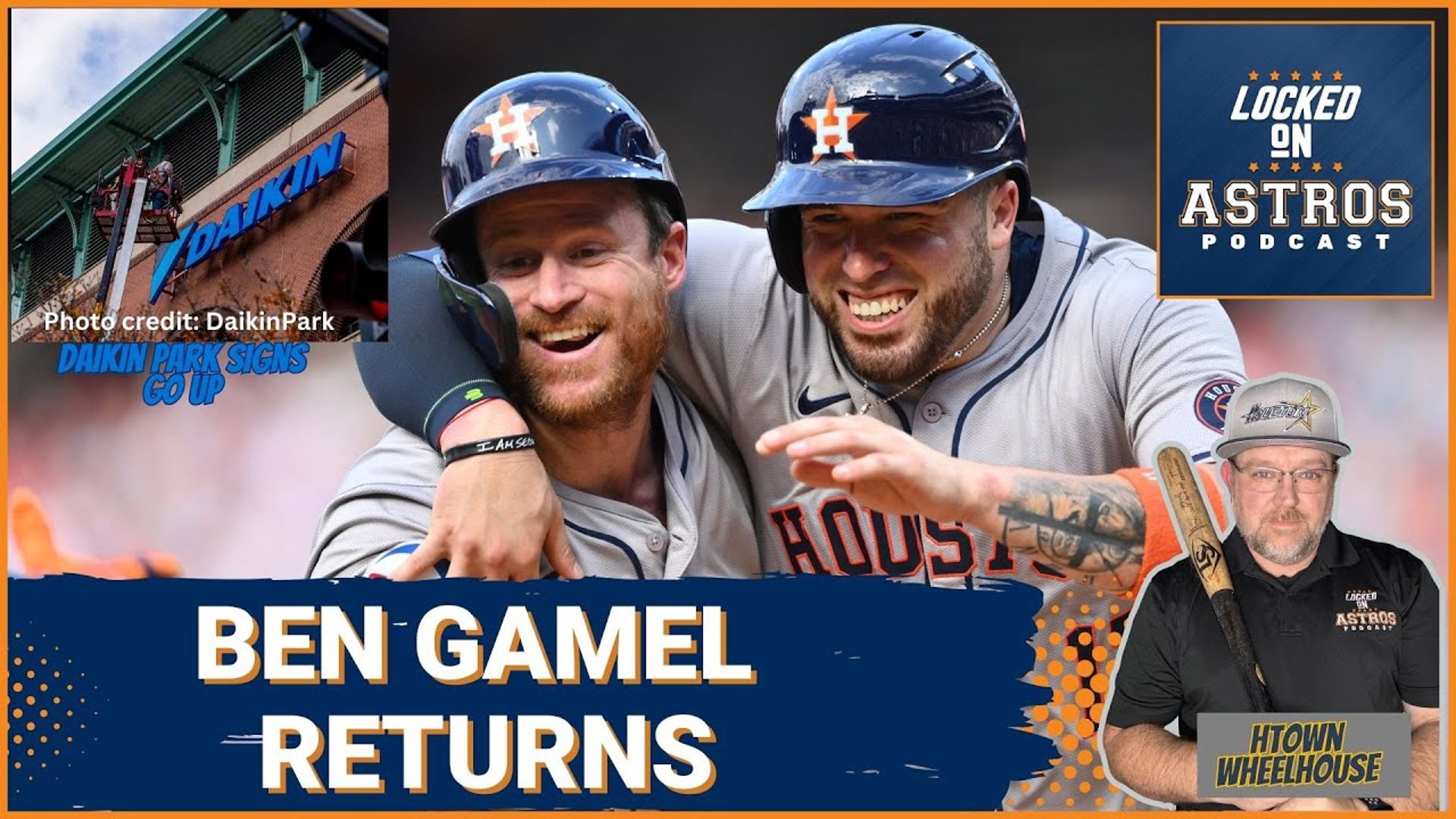 Astros bring back Ben Gamel, and Daikin Park Signs Go Up