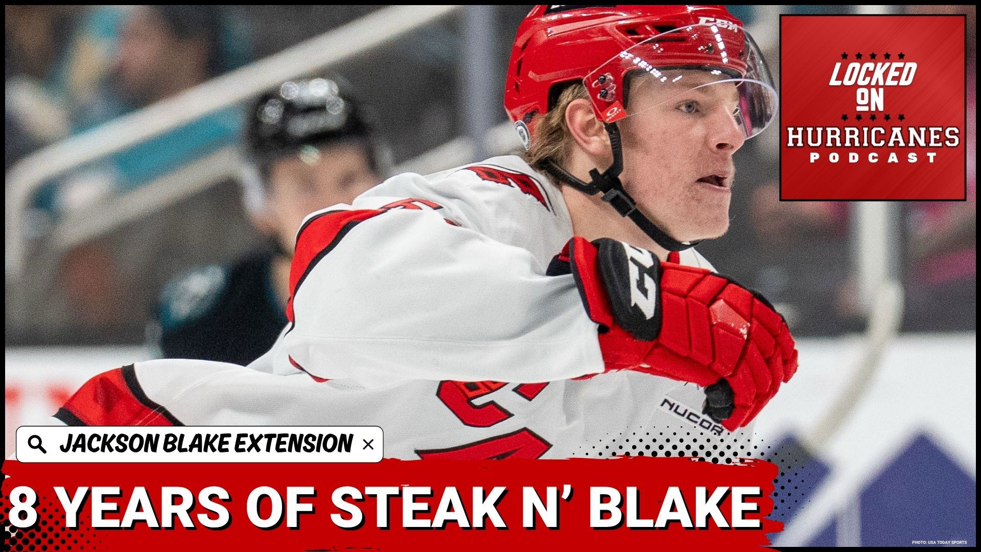 On July 24, the Carolina Hurricanes signed forward Jackson Blake to an eight-year, $45 million extension that starts before the 2026-27 season.