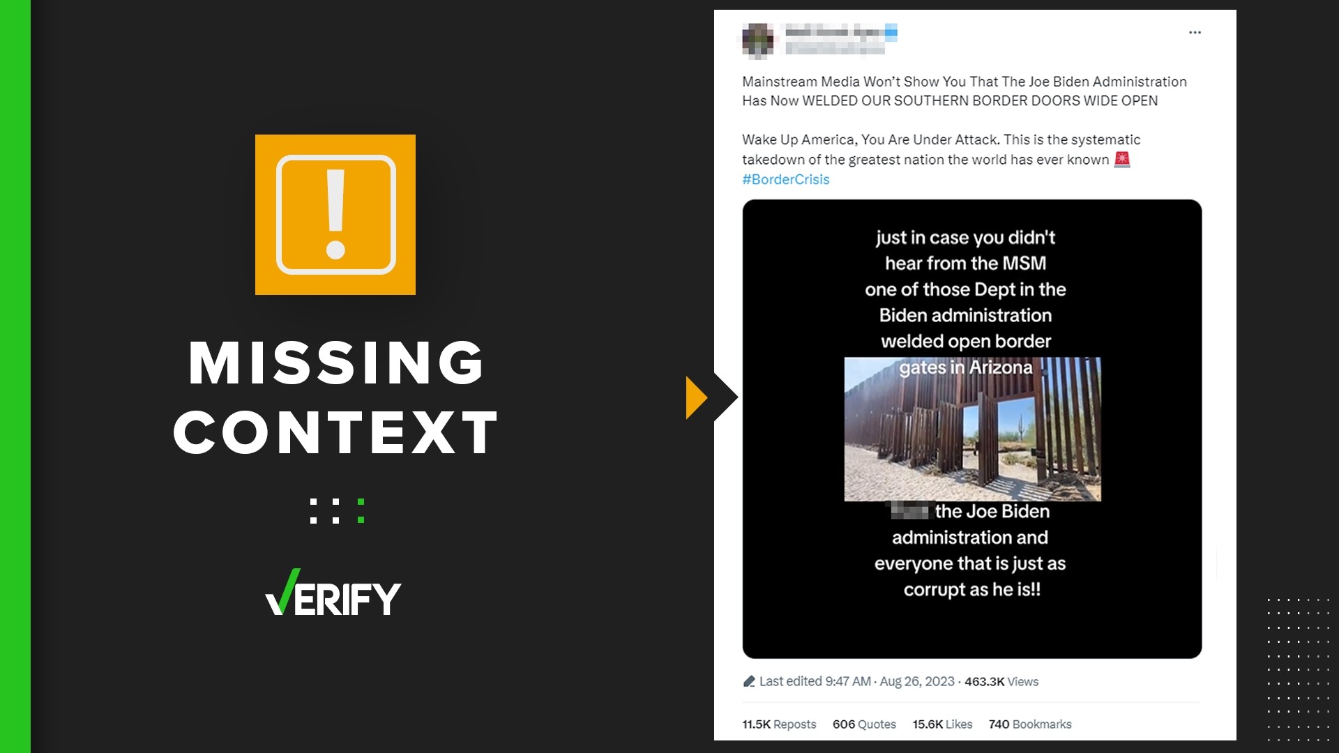 People online claim the Biden administration has left open border gates in Arizona. But those claims are missing key context about when and why the practice began.