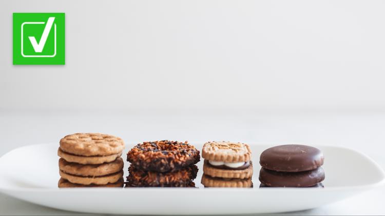 Yes, the same Girl Scout cookies have different names in different places