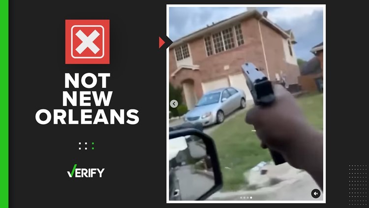 Viral posts falsely claim video shows gunman shooting at New Orleans houses