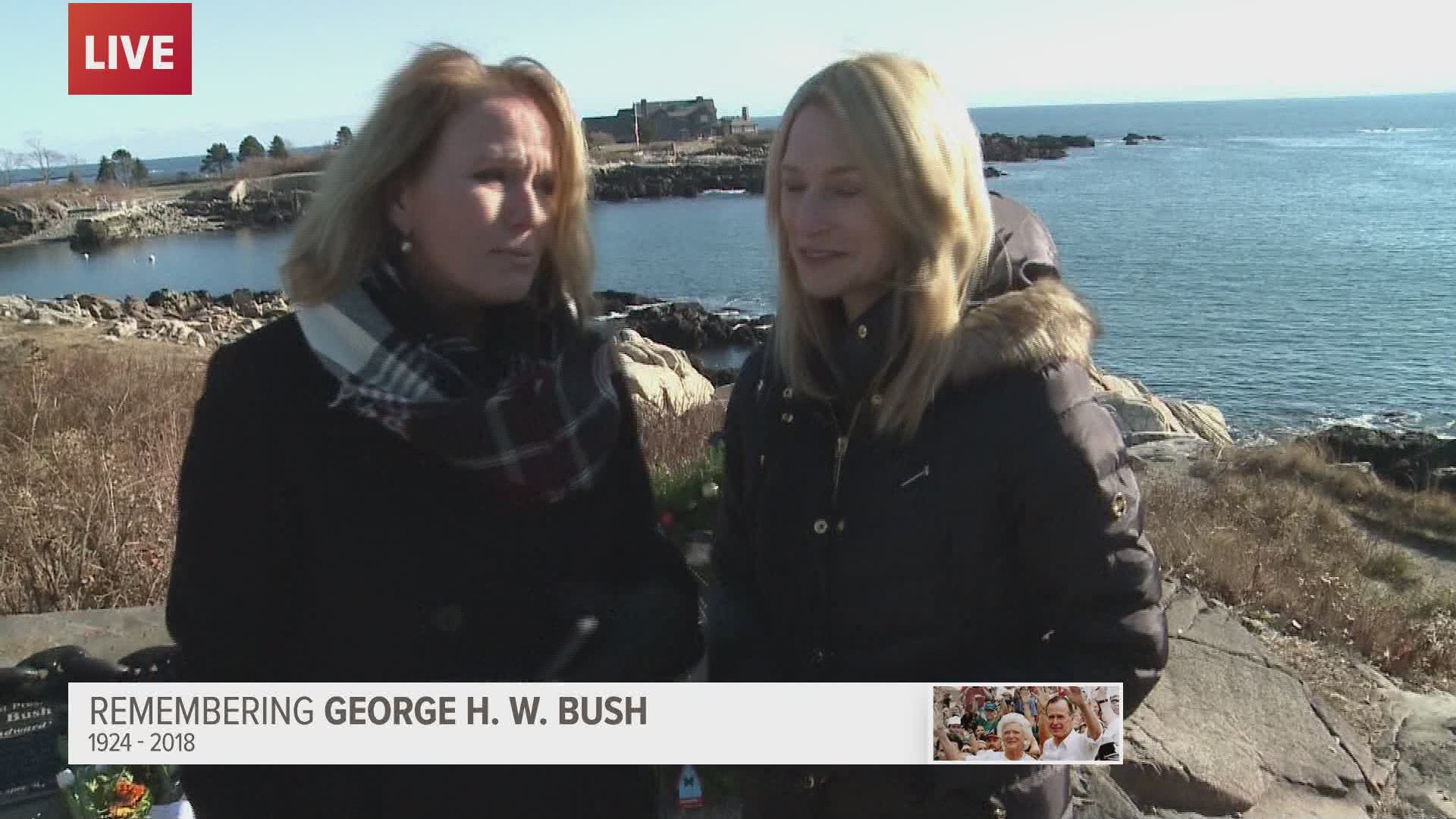 Many people came to Walker's Point to pay tribute to George H.W. Bush