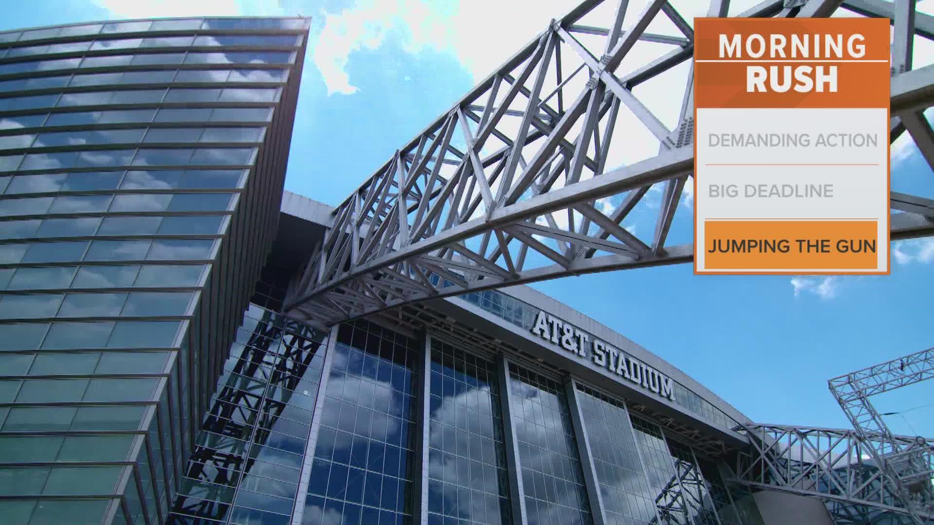 An ESPN report says that AT&T Stadium has been selected as the site of the 2026 World Cup Final. Local officials tell WFAA they've heard no such confirmation.