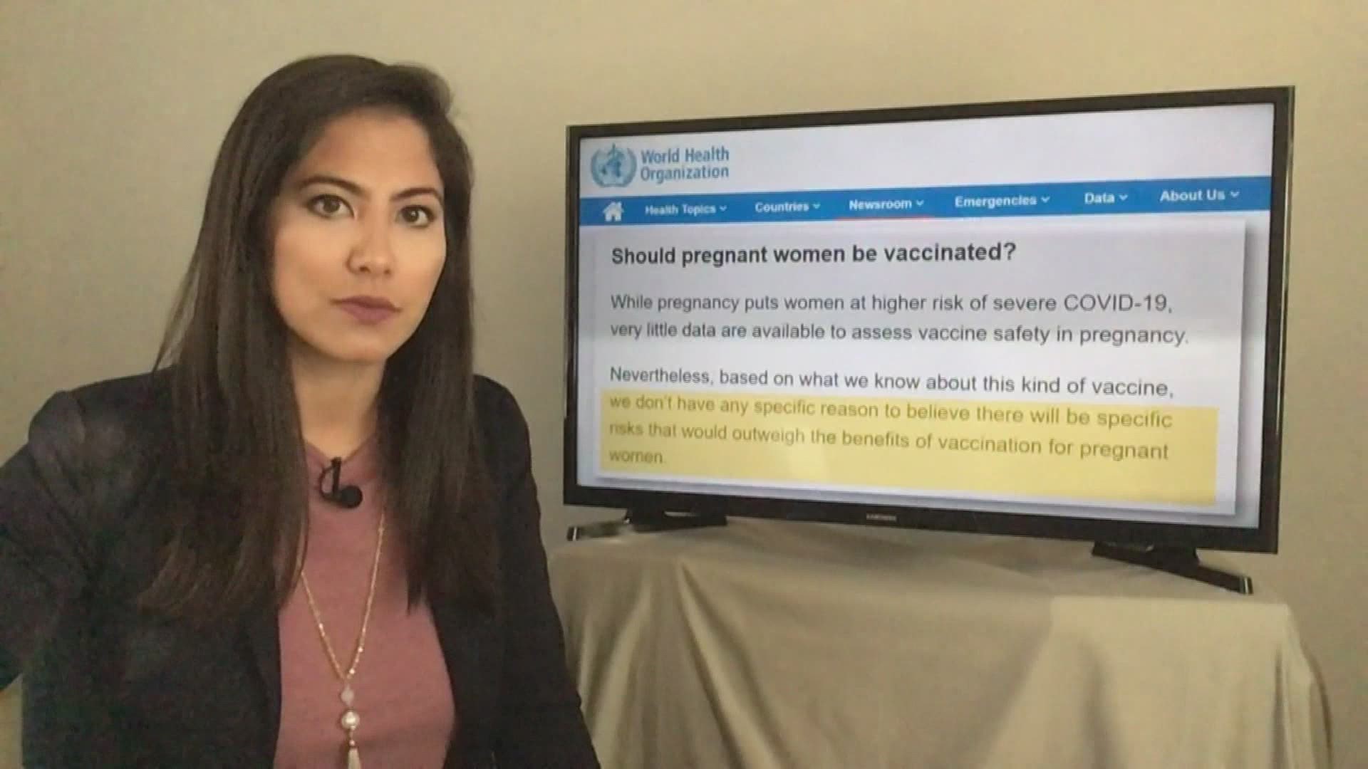 The World Health Organization updated its recommendations for pregnant woman and the COVID-19 vaccines on Monday.