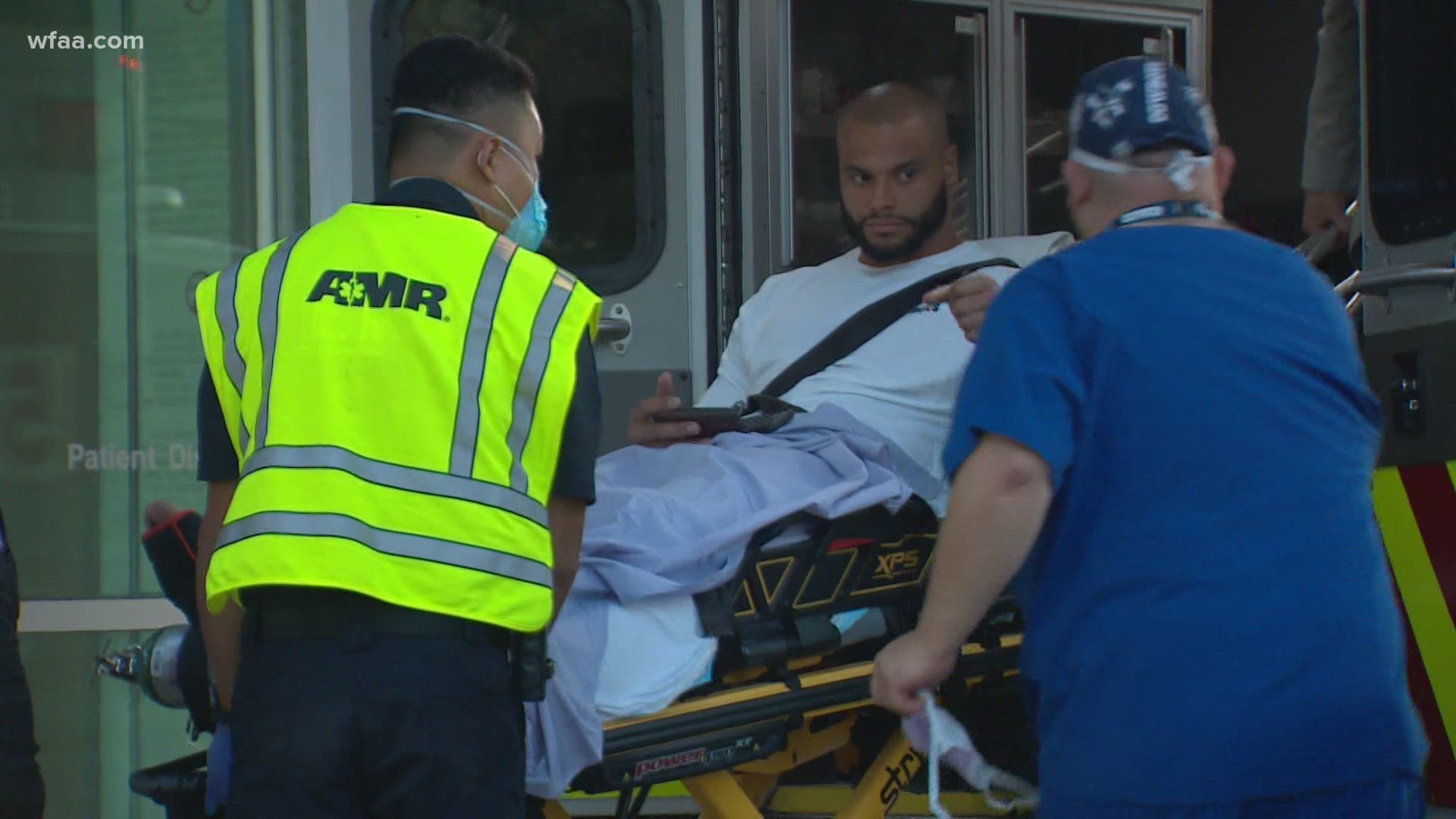 Dak Prescott was carted off the field in the third quarter to a standing ovation at AT&T Stadium on Sunday night. He was tearful and visibly emotional as he left.