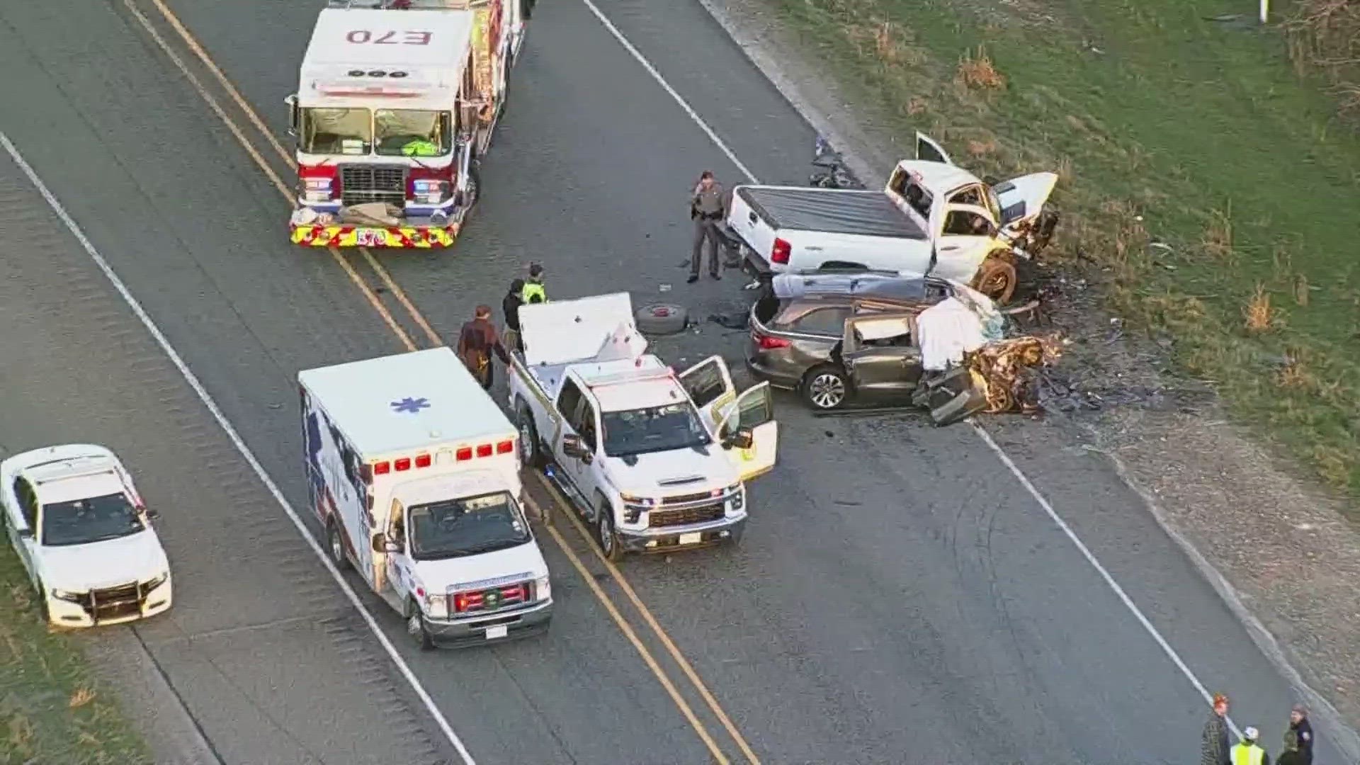 Six people were killed in a two-car crash in the area on Tuesday.