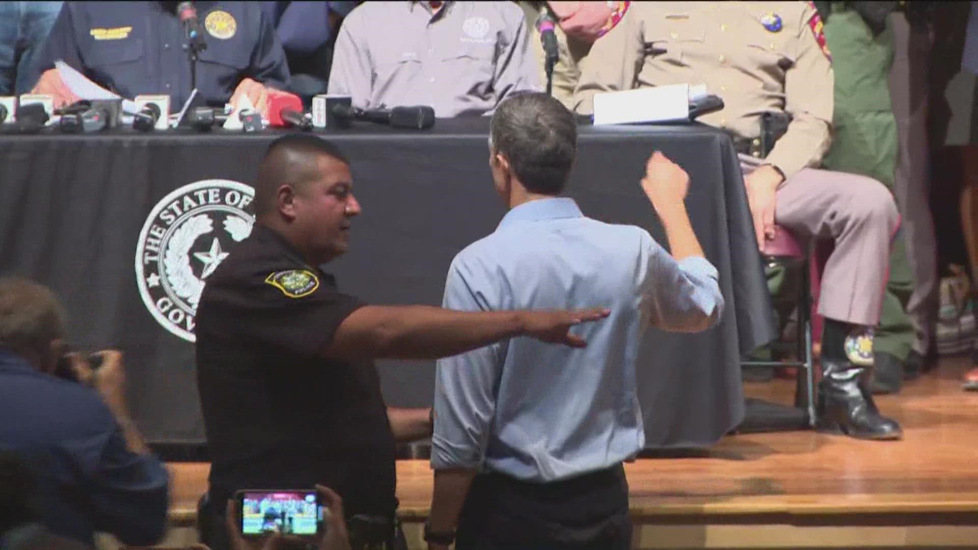 Texas gubernatorial candidate Beto O'Rourke walked up to the stage at Abbott's presser on the Uvalde shooting and interrupted the governor. Here's our video.