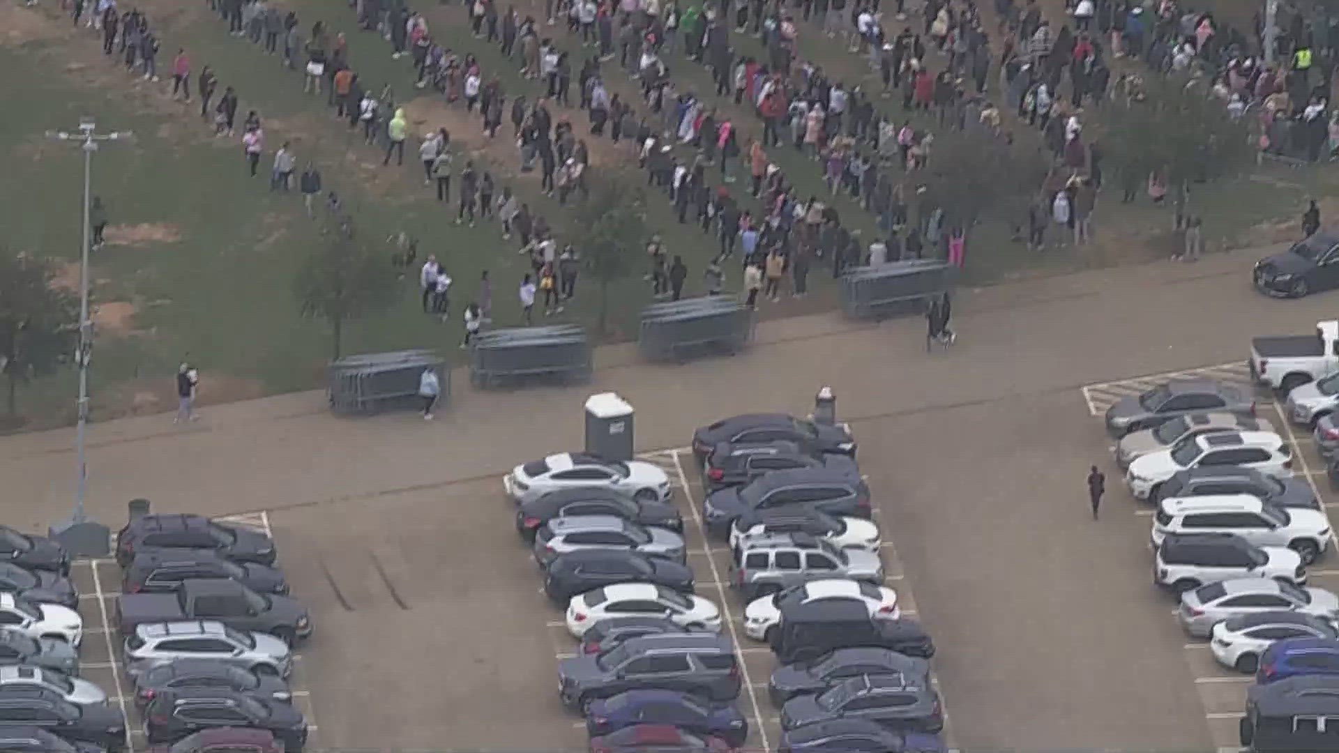 Taylor Swift is bringing her Eras Tour to Arlington, Texas at AT&T Stadium. Fans showed up early Thursday for a chance to buy merchandise.