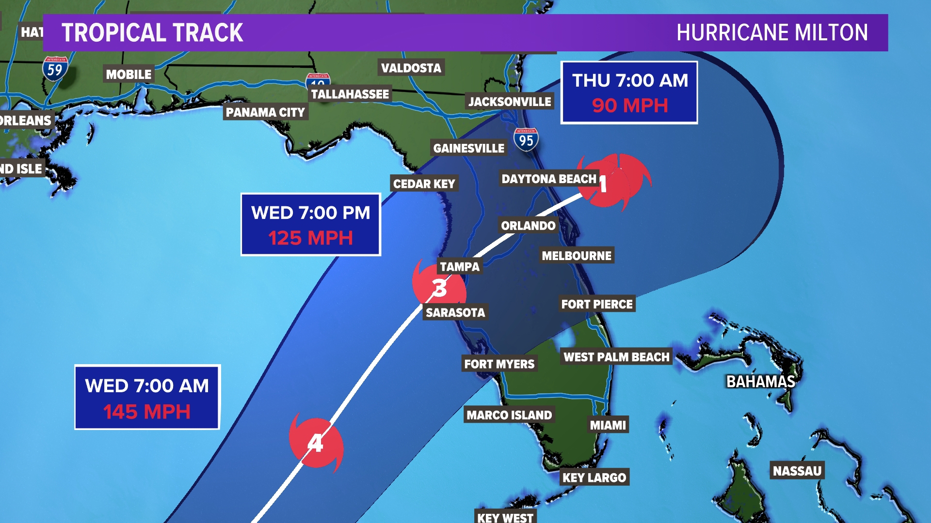 Hurricane Milton is strengthening in the Gulf of Mexico, reaching Category 4 status. Here's the latest updates. Live videos provided by EARTHCAM.