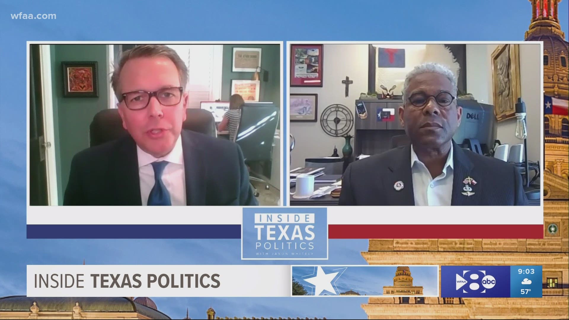 Texas GOP Chairman Allen West wouldn't say specifically whether he thought Gov. Greg Abbott would be "primaried," but did discuss the next Speaker of the House race.