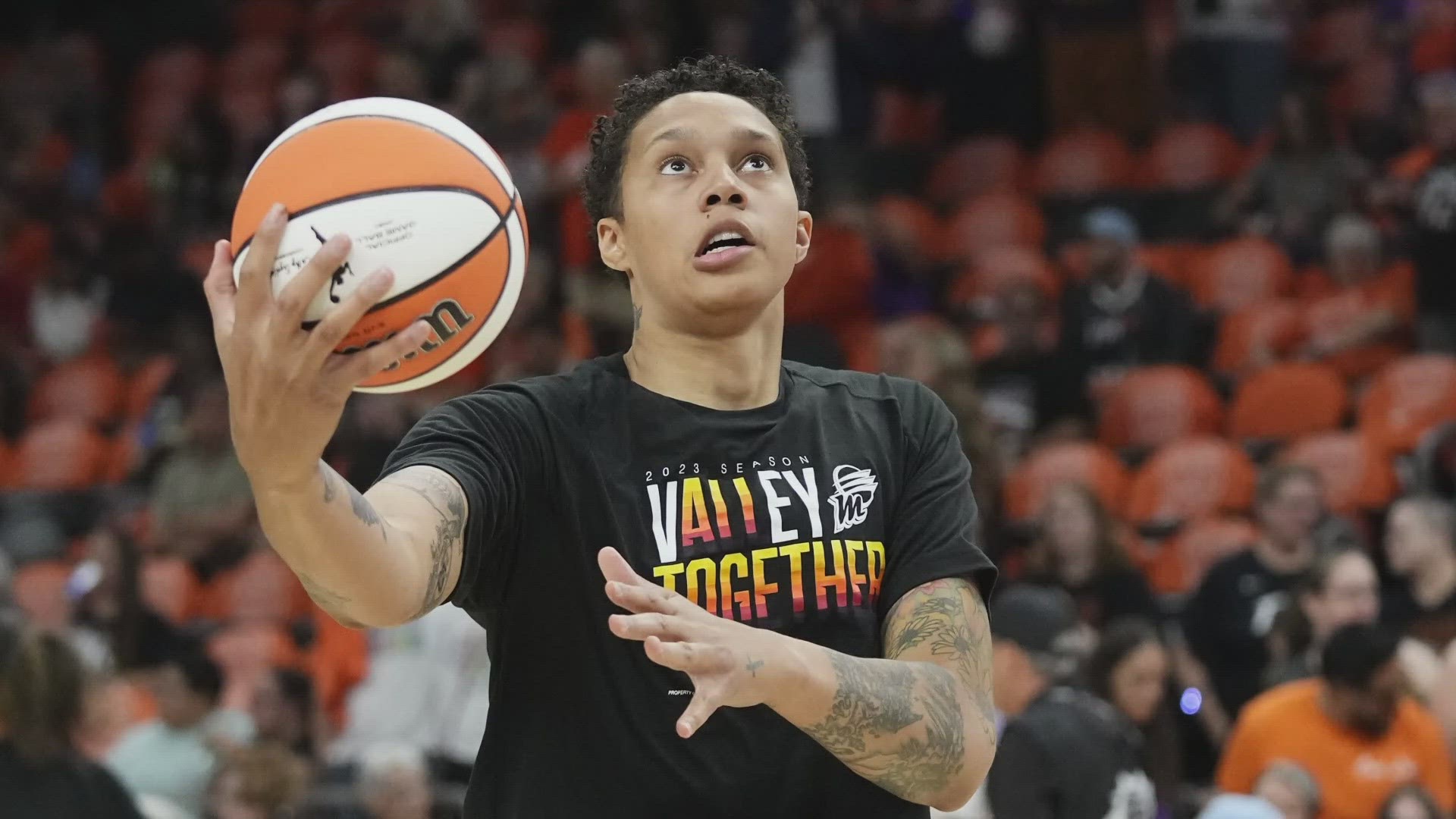 Griner was in North Texas for her first Texas game since coming home from detainment in Russia.