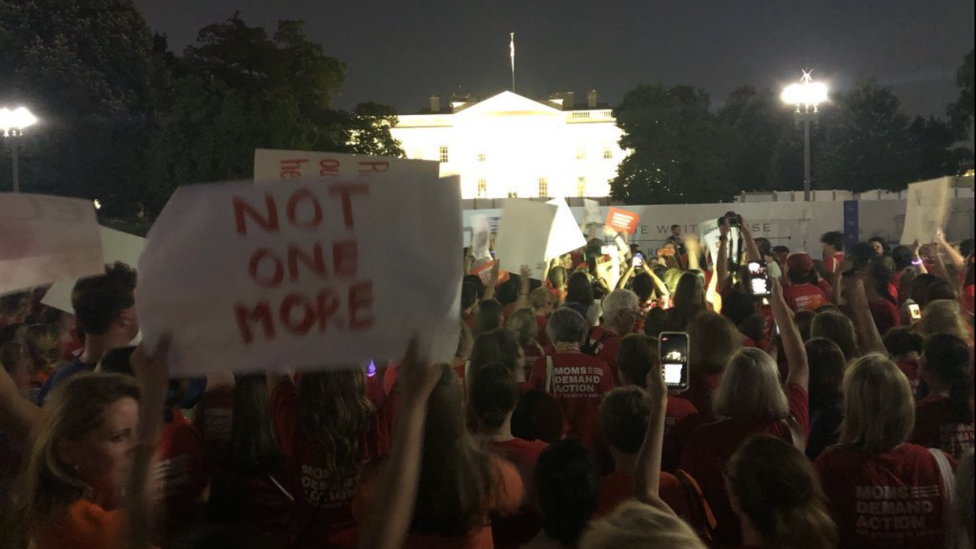 A group of activists called Moms Demand Action are rallying at the White House in an effort to call attention to gun violence prevention in America. Volunteers say they are gathering to protest the inaction of legislators and their failure to protect children, families and communities.