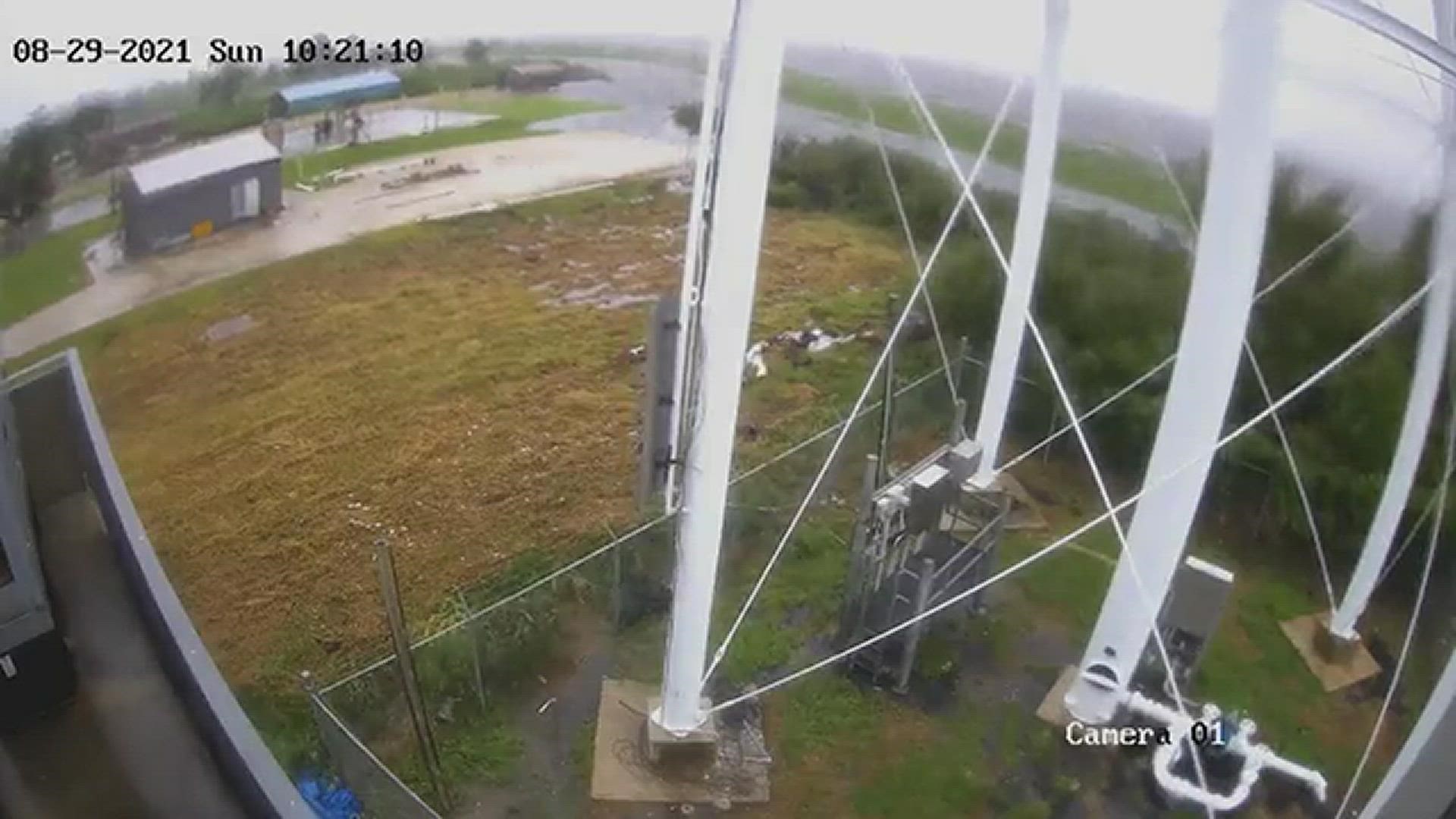 St. Bernard Parish government provided this before and after security camera footage from Fire Station #12 in Delacroix within a 1-hour time span.